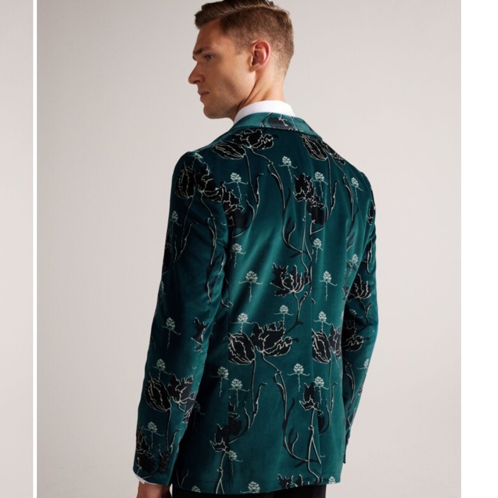 Ted Baker Yeaton Floral Print Velvet Blazer - Picture 5 of 5